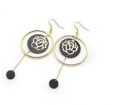 Brinco Rosa Bohemia pendão gota