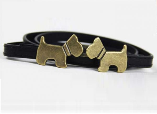 Cinco com Fivela Cães Beijando - PRETO