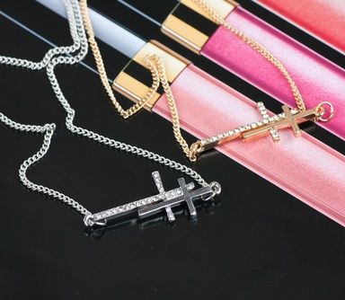 Cordão com Dupla Cruz ( Dourado ou Prateado
