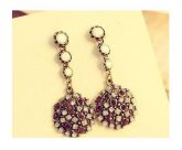 Brinco Imitação de Diamante Pingentes Redondos